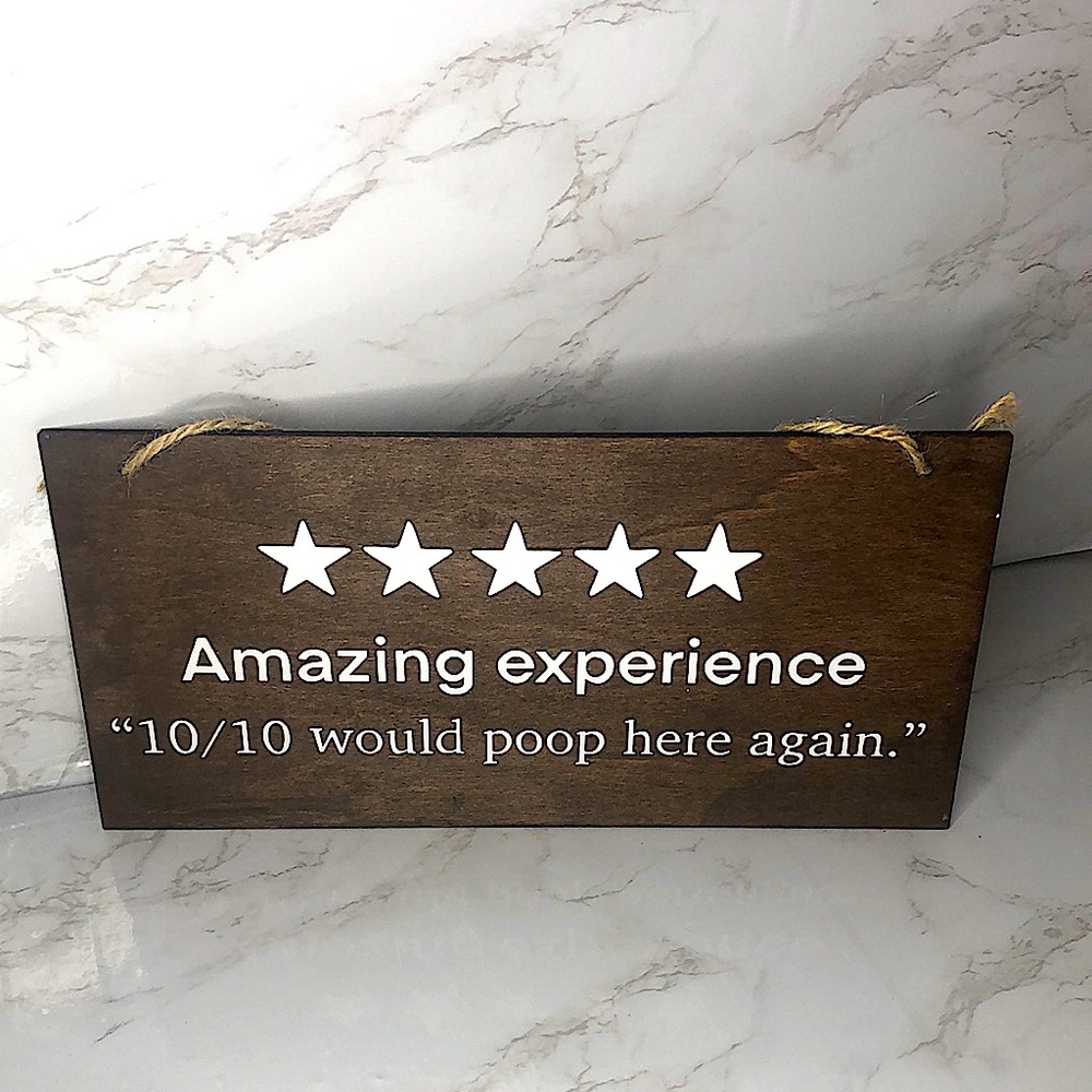 NWOT Wood Bathroom Sign